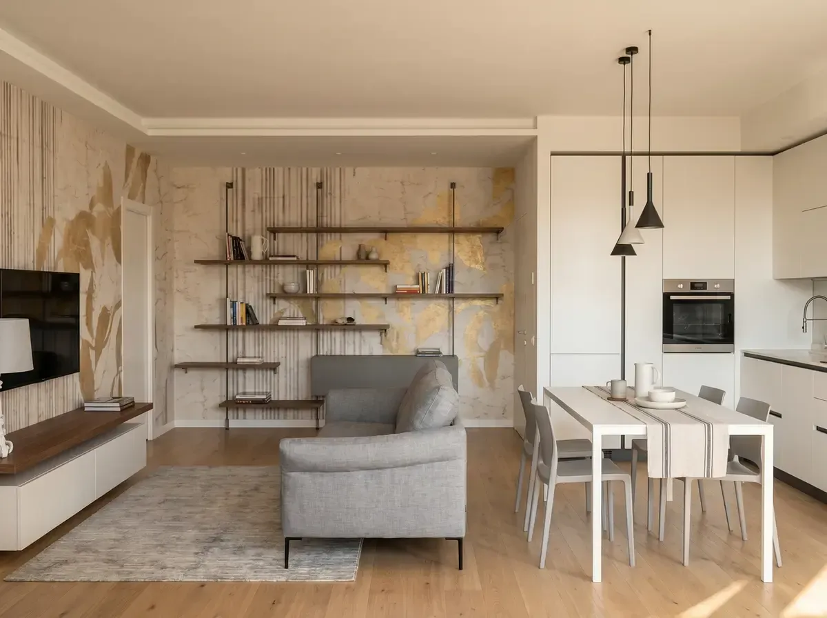 Zona giorno con cucina